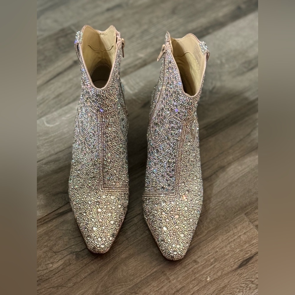 Betsey Johnson Rhinestone Ankle Boots